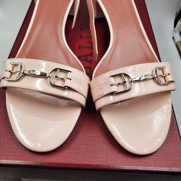 bally cloto calf patent leather women shoes sandals petal bnwt - Picture 5 of 12